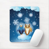 Tapis De Souris Chouettes amoureuses, mousepad (Avec souris)