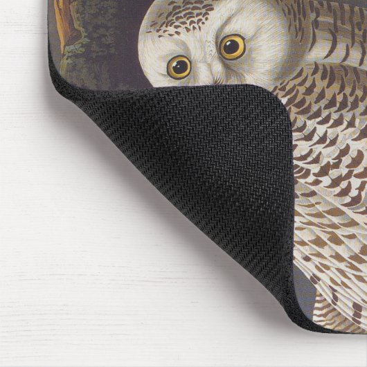 Tapis De Souris Chouettes blanches neigeuses dans une nuit d'horre (Coin)