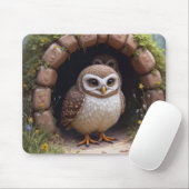 Tapis De Souris Chouettes brulantes dans une grotte (Avec souris)