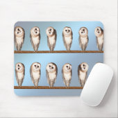 Tapis De Souris Chouettes curieuses (Avec souris)