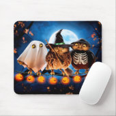 Tapis De Souris Chouettes d'Halloween (Avec souris)