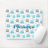 Tapis De Souris Chouettes et branches Motif (Avec souris)