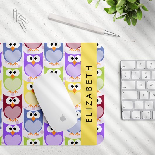 Tapis De Souris Chouettes mignonnes, Chouette Motif, Chouettes col