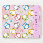 Tapis De Souris Chouettes mignonnes, Chouette Motif, Chouettes col (Devant)