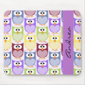 Tapis De Souris Chouettes mignonnes, Chouette Motif, Chouettes col (Devant)