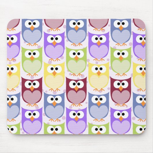 Tapis De Souris Chouettes mignonnes, Chouette Motif, Chouettes pou (Devant)