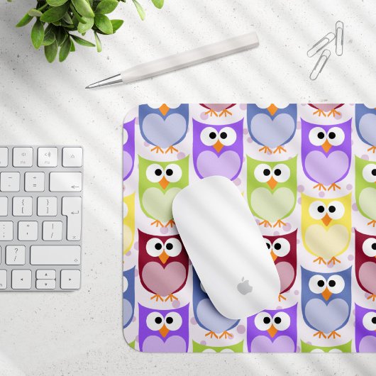 Tapis De Souris Chouettes mignonnes, Chouette Motif, Chouettes pou