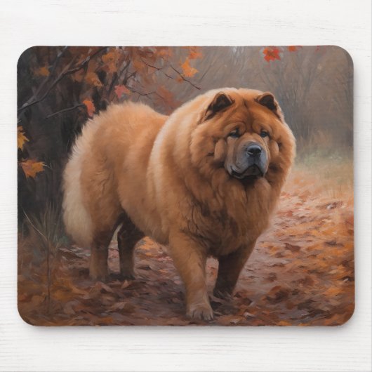 Tapis De Souris Chow Chow à l'automne Feuilles automne Inspire (Devant)