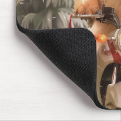 Tapis De Souris Chow Chow Chien chevauchant la moto Noël (Coin)