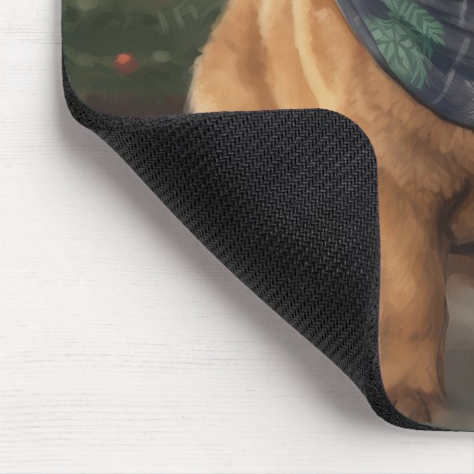 Tapis De Souris Chow Chow Chien de Noël en neige (Coin)