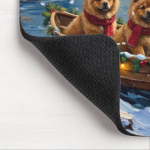 Tapis De Souris Chow Chow Christmas Boat Holiday (Coin)