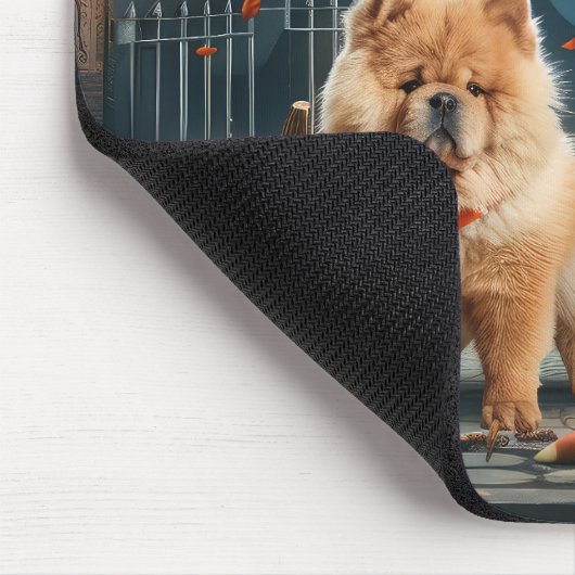 Tapis De Souris Chow Chow Halloween Éffrayant (Coin)