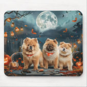 Tapis De Souris Chow Chow Halloween Éffrayant (Devant)