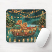 Tapis De Souris Chow Chow Noël Festive Voyage (Avec souris)