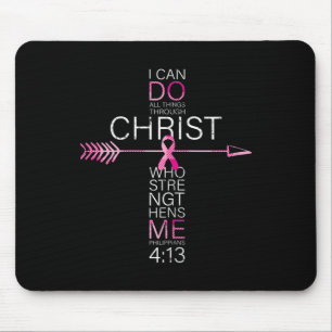 Tapis De Souris Chrétien Cancer du Sein Croix Bible religieuse Ver