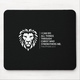 Tapis De Souris Chrétiens Philippiens 4_13 Force de Lion Religieux