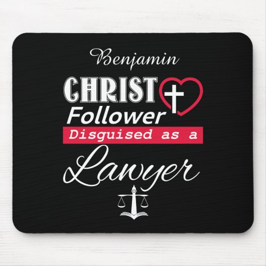 Tapis De Souris Christ Follower déguisé en avocat chrétien (Devant)
