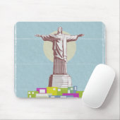 Tapis De Souris Christ le Rédempteur affiche de voyage Favela (Avec souris)