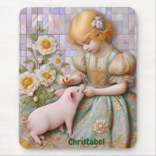 Tapis De Souris CHRISTABEL ~ Pastel Girl Piglet ~ Mousepad
