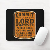Tapis De Souris Christian Bible Commit To The Lord Whatever You Do (Avec souris)
