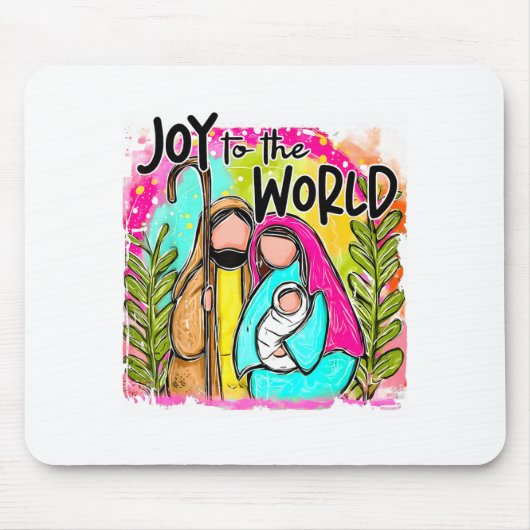 Tapis De Souris Christian Birth Of Jesus Joy To The World Christma (Devant)
