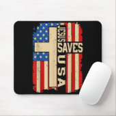 Tapis De Souris Christian Faith Jesus Save Usa Patriotic American (Avec souris)