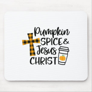 Tapis De Souris Christian Fall Citrouille Spice Et Jésus Christ Sc