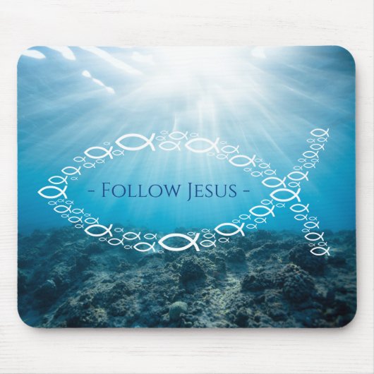Tapis De Souris Christian Fishes | Suivre Jésus (Devant)