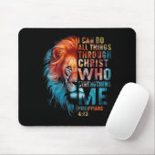 Tapis De Souris Christian I Can Do All Thing Through Christ Lion F (Avec souris)