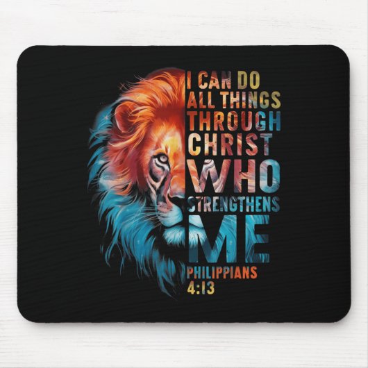 Tapis De Souris Christian I Can Do All Thing Through Christ Lion F (Devant)