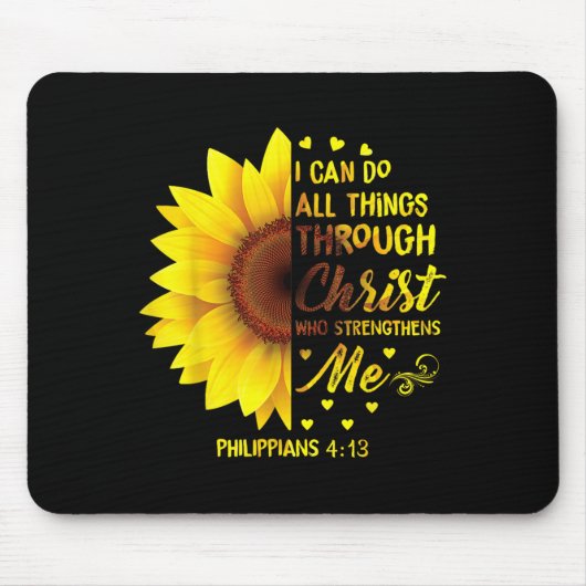 Tapis De Souris Christian I Can Do All Things Through Christ Bible (Devant)