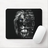 Tapis De Souris Christian I Can Do All Things Through Christ Lion (Avec souris)