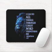 Tapis De Souris Christian I Can Do All Things Through Christ Lion (Avec souris)