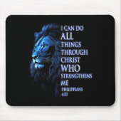 Tapis De Souris Christian I Can Do All Things Through Christ Lion (Devant)