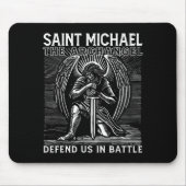Tapis De Souris Christian Saint Michael Catholic Saint Defend Us I (Devant)