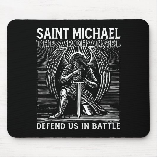 Tapis De Souris Christian Saint Michael Catholic Saint Defend Us I (Devant)