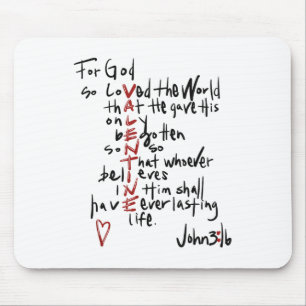 Tapis De Souris Christian Valentines Jean 3_16 Pour Dieu Si Aimé L