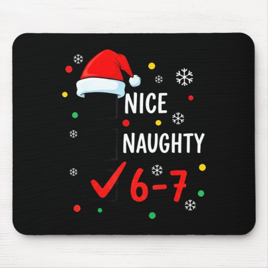 Tapis De Souris Christmas 6-7 Meme Nice Naughty Checklist Santa Ha (Devant)