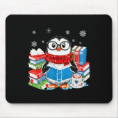 Tapis De Souris Christmas A Penguin Reading Book Snowflake Cocoa H (Devant)