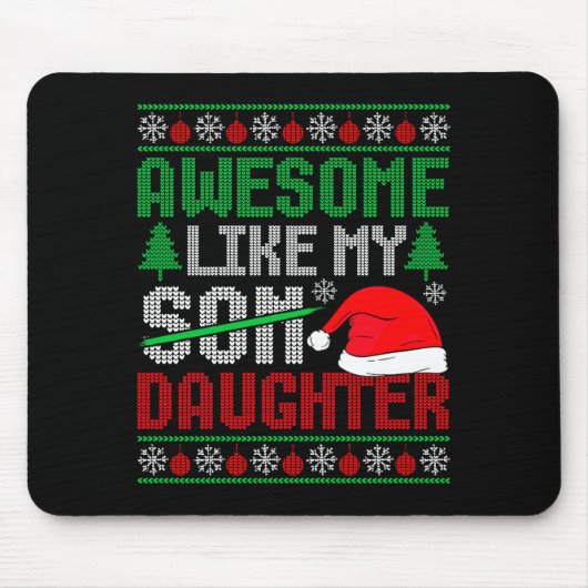 Tapis De Souris Christmas Awesome Like My Daughter Santa Hat Ugly  (Devant)