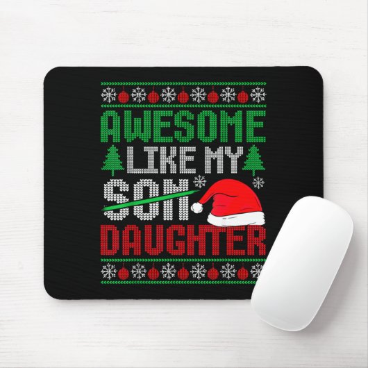 Tapis De Souris Christmas Awesome Like My Daughter Santa Hat Ugly (Avec souris)