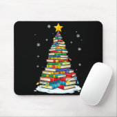 Tapis De Souris Christmas Book Tree Funny Librarians Books Lover (Avec souris)