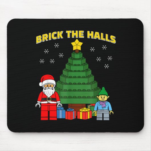 Tapis De Souris Christmas Building Bricks Brick The Halls Block Bu (Devant)