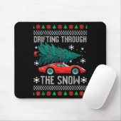 Tapis De Souris Christmas Car Drifting Through Snow Ugly Xmas Men (Avec souris)
