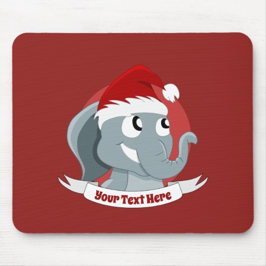 Tapis De Souris Christmas cartoon with a cute elephant mouse pad (Devant)