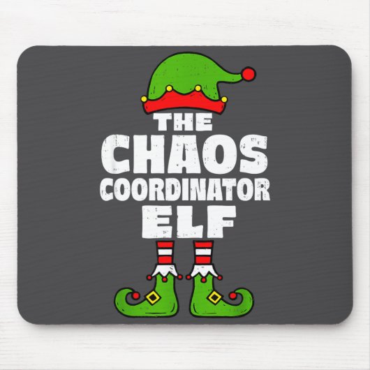 Tapis De Souris Christmas Chaos Coordinator Elf Funny Xmas Holiday (Devant)