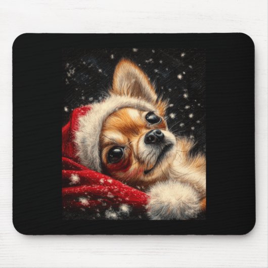 Tapis De Souris Christmas Chihuahua On A Long Sleeve (Devant)