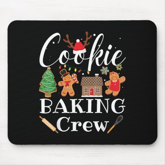 Tapis De Souris Christmas Cookie Baking Équipe de cuisine familial (Devant)