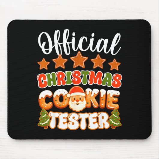 Tapis De Souris Christmas Cookie Tester Taster Funny Family Baking (Devant)