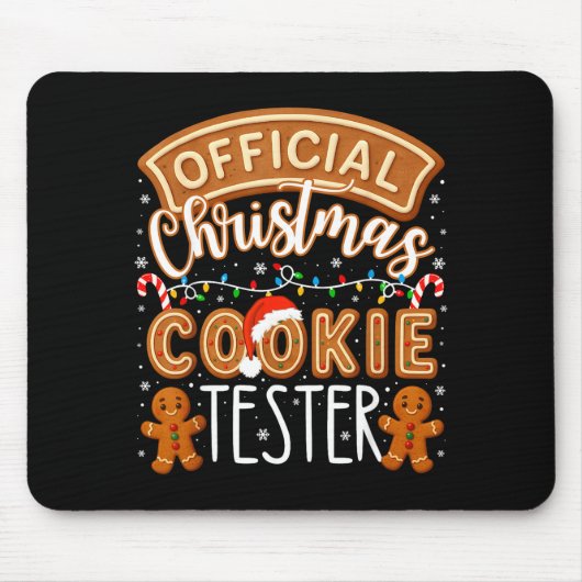 Tapis De Souris Christmas Cookie Tester Taster Funny Family Baking (Devant)